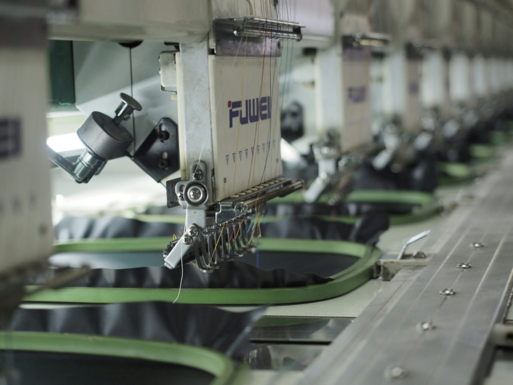 White commercial sewing machine